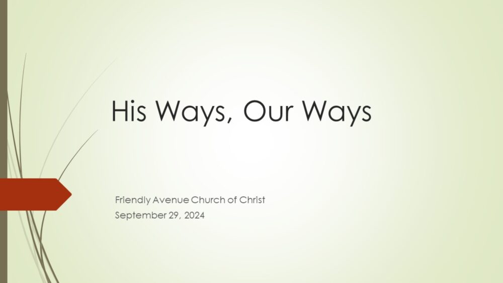 His Ways, Our Ways Image